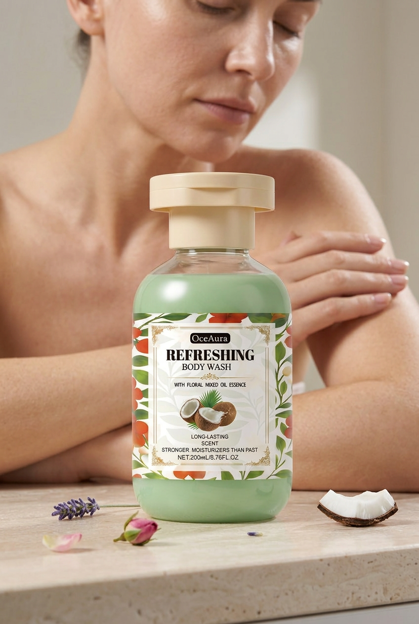 OceAura Rose & Lavendel Erfrischendes Duschgel von Beauty Vellvet, Ansicht 4