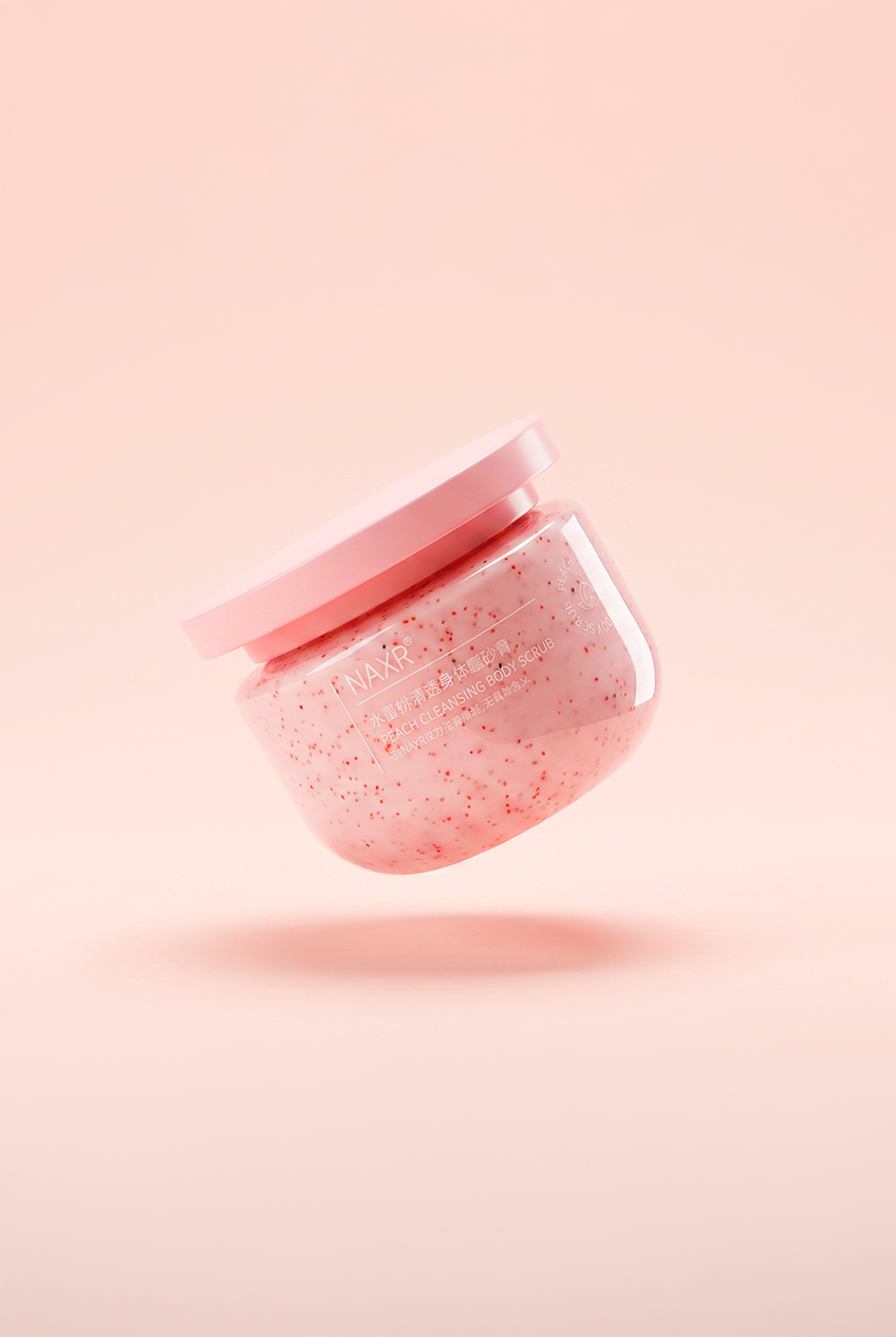 Perzikcrème lichaamsscrub van Beauty Vellvet, aanzicht 3