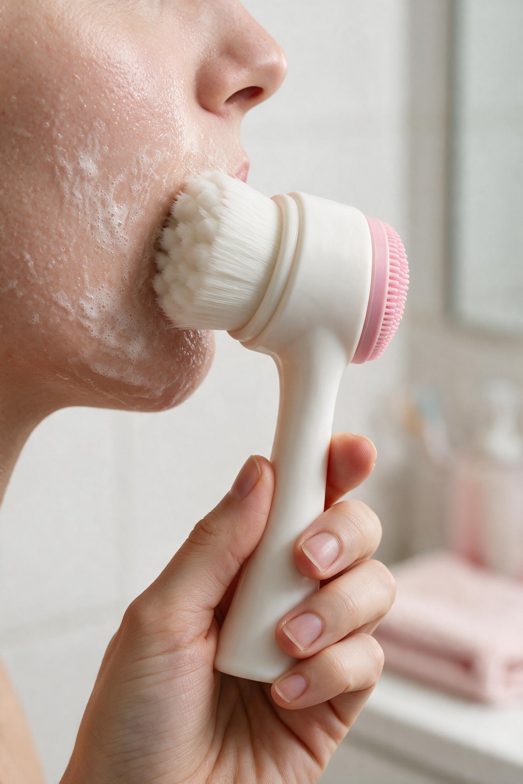 Dual-Sided Facial Cleansing Brush by Beauty Vellvet, view 2