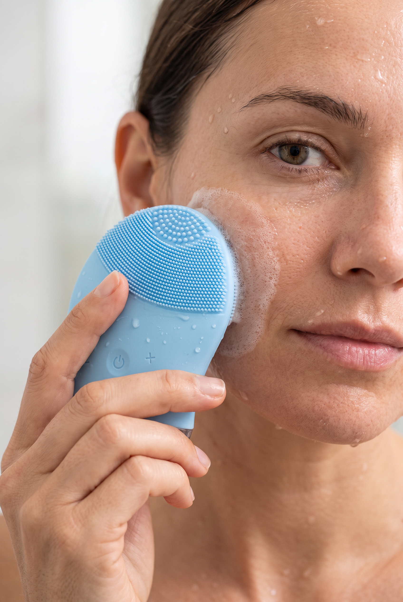 Brosse nettoyante visage sonique en silicone par Beauty Vellvet, vue 10