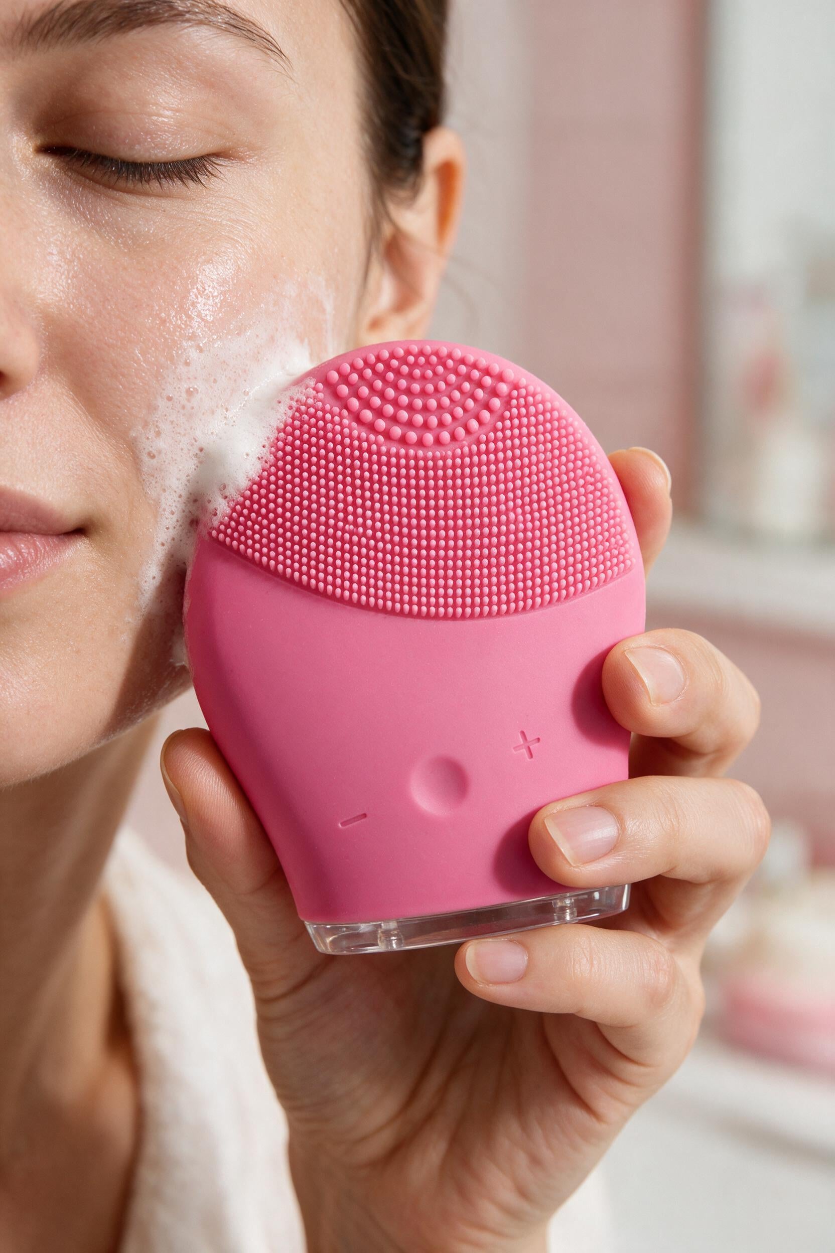 Brosse nettoyante visage sonique en silicone par Beauty Vellvet, vue 8