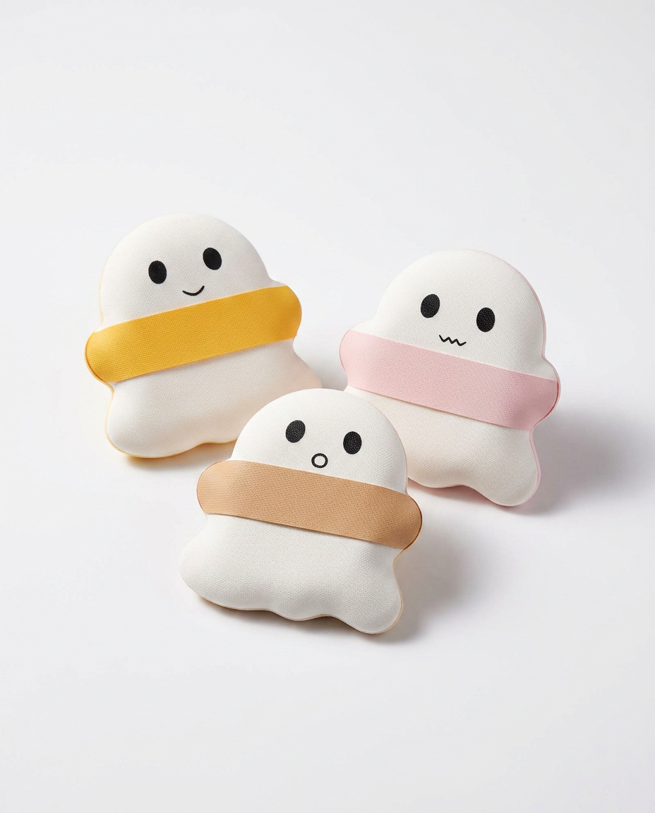 Cute Ghost Cushion Makeup Puff — Coffee