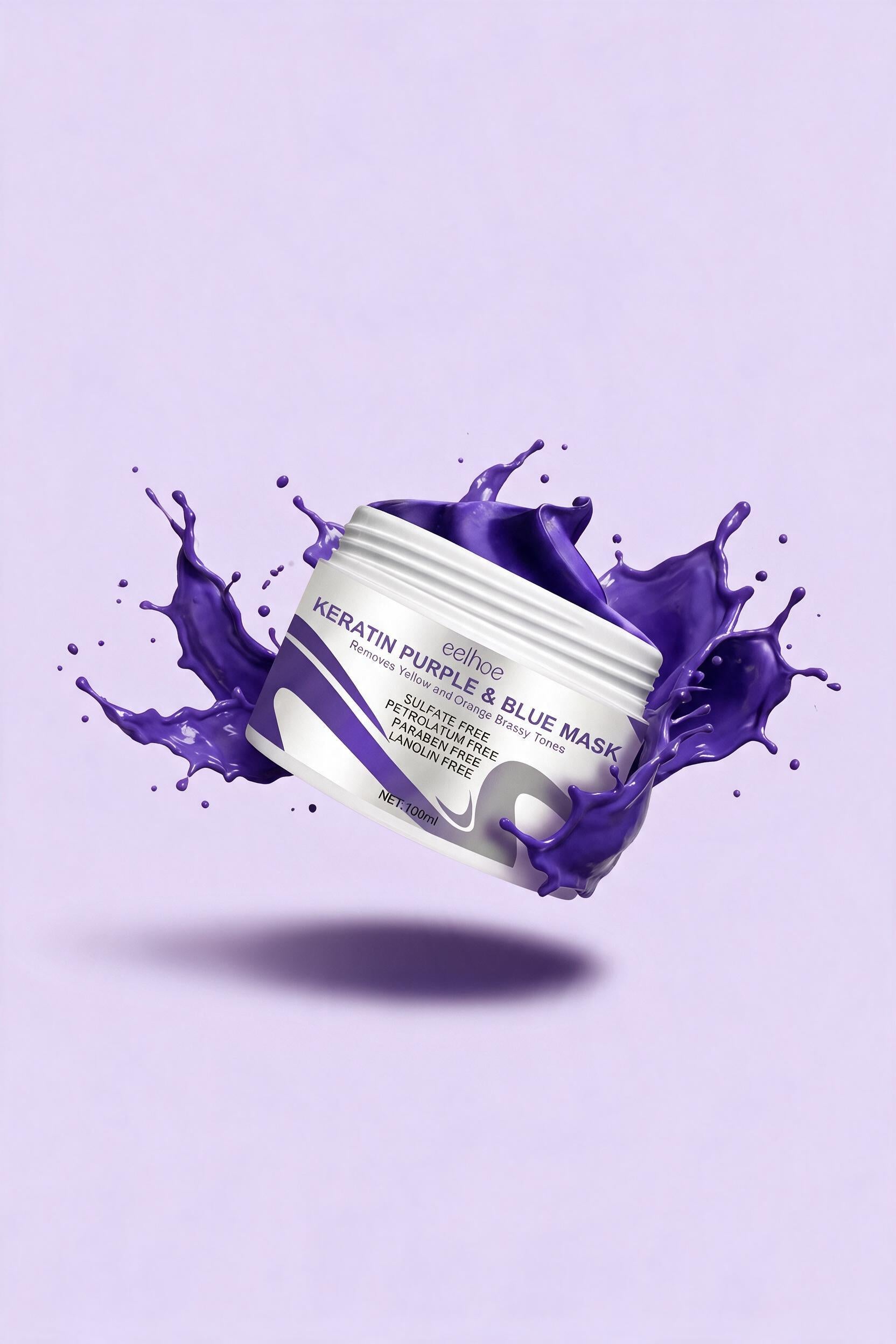 Masque capillaire nuanceur kératine violet & bleu EELHOE par Beauty Vellvet, vue 3