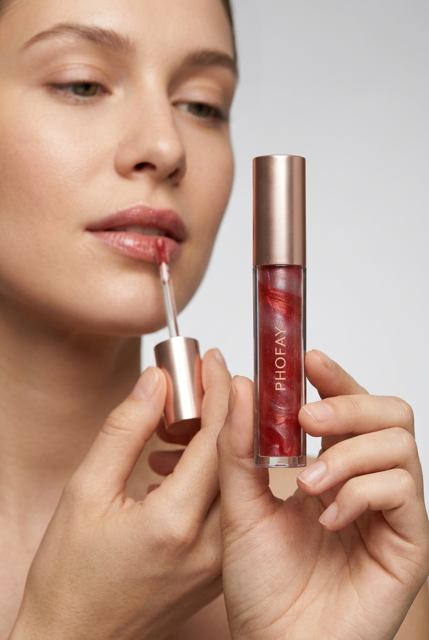 PHOFAY Rose Blooming Feuchtigkeitsspendendes Lipgloss von Beauty Vellvet, Ansicht 2