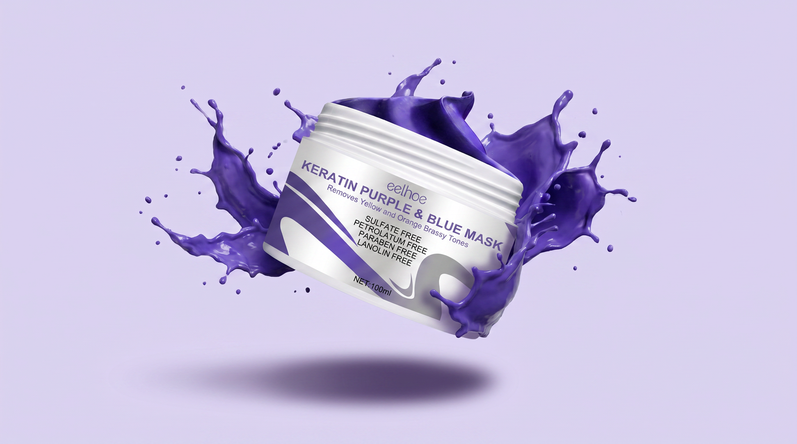 EELHOE Keratin Purple & Blue Toning Hair Masque, 100 mL