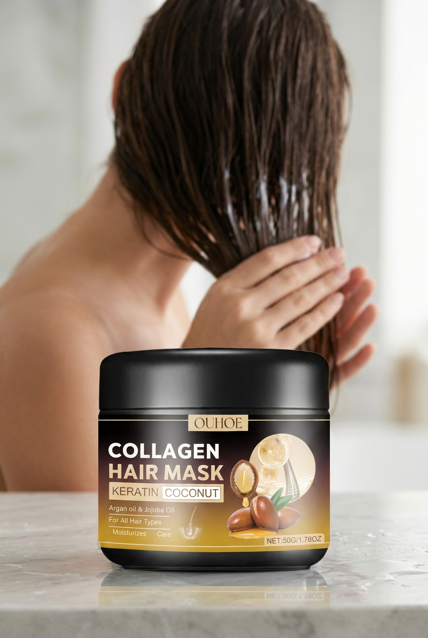 OUHOE Kollagen-Haarmaske mit Keratin & Kokosöl von Beauty Vellvet, Ansicht 2